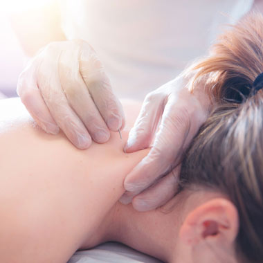 Women receiving intramuscular stimulation (IMS) treatment for the neck Women receiving intramuscular stimulation (IMS) treatment for the neck